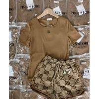 ราคา ชุดเซต Gucci กางเกงผ้าเกร็ดปลา เสื้อผ้าฝ้าย ขนาด อก 40 สพ 38 (20534108739)