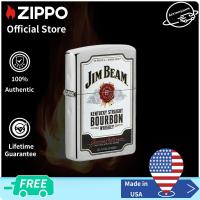ราคา Zippo Jim Beam Bottle Label Design Brushed Chrome Windproof Pocket Lighter Zippo 49325 Lighter Without Fuel Inside แปรงโครเมี่ยม ไฟแช็กไม่มีเชื้อเพลิงภายใน (14154546356)