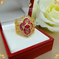 ราคา แหวน เศษทองคำแท้ ฝังพลอยชมพูล้อมเพชร cz หนัก 3 บาท ไซส์ 7 9 1 วง OR7 (19056949950)
