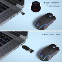 ราคา Type C USB 2 4Ghz Wireless Mouse with Usb C Receiver for Macbook Pro and Chromebook Backlit Wireless Mouse LED Silent Click (19407612457)
