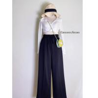 ราคา กางเกงวอมขายาวผู้หญิง กางเกงขายาวตีเกล็ดหน้า (19846717621)