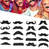 ราคา สงสัย 20ชิ้นหนวดปลอมหนวดตลกเคราปลอมสีดำสำหรับเครื่องประดับคอสตูม (20520686506)