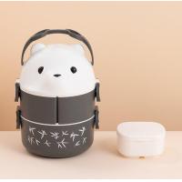 ราคา กล่องข้าวน่ารักรูปหมี กล่องข้าว3ช่อง อุ่นไมโครเวฟได้ ปิ่นโตใส่อาหาร อาหารกลางวัน พร้อมช้อนส้อม (20575785481)