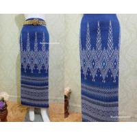 ราคา ผ้าถุงไหม ผ้าฝ้ายคราม ผ้ามัดหมี่ฝ้ายย้อมคราม สีกรมฟ้า ผ้าทอลาย ขนาด2หลา (17428681784)