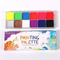 ราคา ภาพวาดใบหน้าเรืองแสง 12 สีฮาโลวีนภาพวาดสีน้ำมันบนผิวกาย Face Body Water soluble Art Paint UV Glow Fluorescent Glowing Halloween Party Fancy Dress Beauty Makeup Tool (20769847085)