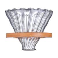ราคา ดริปเปอร์แก้วฐานไม้ Dripper ขนาด 1 4 แก้ว Glass Coffee Dripper อุปกรณ์ ดริปกาแฟ ชงกาแฟ ใช้ร่วมกับแผ่นกรองกาแฟและเหยือกแก้วได้ทุกขนาด (19631891604)