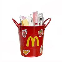 ราคา TSEVD สไตล์ย้อนยุคอเมริกัน ที่ใส่ดินสอ จิตจิตจิต ความจุมาก ที่จัดระเบียบเครื่องเขียนบนโต๊ะ น่ารักน่ารักๆ สติกเกอร์ของแมคโดนัลด์ ที่ใส่ปากกา เครื่องประดับเดสก์ท็อป (20947153521)