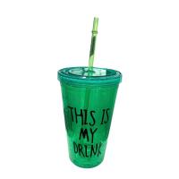 ราคา SYLแก้วน้ำพลาสติก 2 ชั้นขนาด 18 ออนซ์เก็บความเย็น พร้อมหลอดพลาสติก (21005335943)