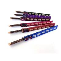 ราคา ตะเกียบไม้ เซ็ต 6 ชิ้น พร้อมปลอกผ้าไหมเทียมลายช้าง เหมาะสำหรับเป็นของขวัญ ของชำร่วย (20392290655)