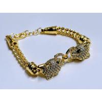 ราคา สร้อยข้อมือหัวเสือ สร้อยข้อมือ ทองฝังเพชร czแท้ ชุบทอง 5 ไมครอน (21183948045)