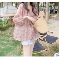 ราคา พร้อมส่ง SFB16696 เสื้อเชิ้ตลายดอกคอปกแขนยาวผู้หญิง เสื้อแฟชั่นเกาหลีย้อนยุค ผ้านิ่มมาก ทรงหลวม (20055925267)