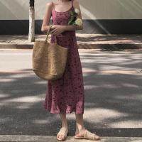 ราคา ชุดเดรสผญสายเดี่ยวลายดอกไม้ ชุดเดรสยาวลายดอกไม้สวยๆพร้อมส่ง เดรสยาวราคาถูก เดรสสายเดี่ยวกระโปรง (16108339936)