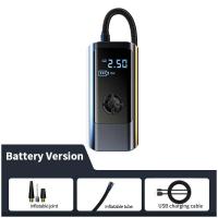 ราคา คอมเพรสเซอร์ในรถยนต์ pompa Udara portabel 12V 8000mAh แบบชาร์จไฟได้ปั๊มสูบลมยางแบบไร้สายสำหรับรถยนต์รถจักรยานยนต์ (21171011310)