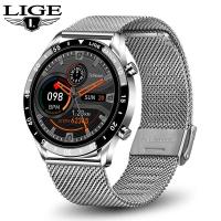 ราคา LIGE นาฬิกา ผู้ชาย หน้าจอสัมผัสแบบเต็มวง สายเหล็ก หรูหรา บลูทูธโทร ดูสมาร์ท ฟิตเนสกันน้ำนาฬิกากีฬาผู้ชาย กล่อง (14743088612)