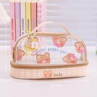 ราคา สินค้าพร้อมส่ง กระเป๋าดินสอ หรือ กระเป๋าเครื่องสำอาจ กันน้ำ ใส่ของได้เยอะ มีหูหิ้ว 74 (19494686184)