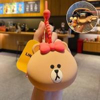 ราคา พวงกุญแจรถยนต์ลายหมีบราวน์ไลน์เฟรนด์บราวน์คอนนี่กระต่ายของแท้กระเป๋าใส่เหรียญและกุญแจเก็บหูฟังน่ารัก (20395085046)