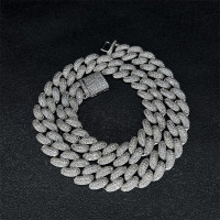 ราคา 2022 nd New Jewelry Necklace Cuban Full Drill Punk Zinc Mix High Quality Popular Men Bling Hip Hop Chain (16969291811)