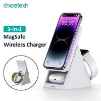 ราคา Choetech ที่ชาร์จแบบไร้สาย T600 MagSafe พร้อมขาตั้งแม่เหล็กแท่นวางโทรศัพท์ที่ชาร์จแบบไร้สายอเนกประสงค์แบบ3 In 1ที่ชาร์จสำหรับไอโฟน15 14 13 12 Airpods นาฬิกา (20612915030)
