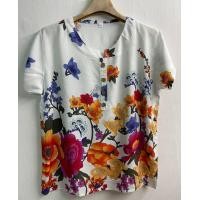ราคา เสื้อลายดอกผ้าพริ้ว เสื้อผู้ใหญ่ เสื้อตอมกลมผ้าพริ้ว เสื้อลายดอกผ้าสปัน (7995676469)