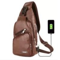 ราคา กระเป๋าสะพายข้างคาดอกแบบหนังของผู้ชาย NO1984 (9543896880)