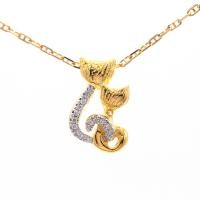 ราคา Happy Jewelry จี้แมวคู่ หางเกี่ยวกันไว้ ทองแท้ 9k 37 5 เพชรเกสร PD128 (19951638868)