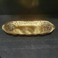 ราคา ถาดน้ำชาฉลุ 4 x 9 นิ้ว ขาตุ่ม ถาดทองเหลือง (16847655810)