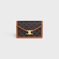 ราคา CELINE WALLET ON CHAIN TRIOMPHE IN TRIOMPHE CANVAS AND CALFSKINTAN (21228004669)