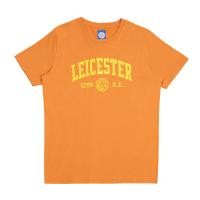 ราคา Leicester City T Shirt เสื้อยืดคอกลมแขนสั้นสีส้ม ลายคำว่า LESTER CITY F C สัญลักษณ์สโมสร Leicester City (18574429526)