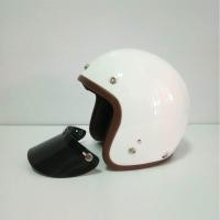 ราคา AVEX หมวกกันน็อควินเทจคลาสสิค รุ่น LB สีขาวเงา คิ้วนำ้ตาล ผ้านำ้ตาล (18971584865)