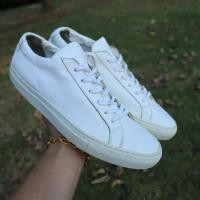 ราคา ส่งฟรี 8US 41Eu 26cm รองเท้า Common PROJECTS WHITE RETRO LOW SNEAKERS ITALY Pre owned Authentic (21130775945)