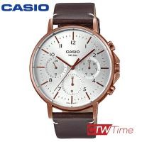 ราคา CASIO Standard นาฬิกาข้อมือผู้ชาย สายหนัง รุ่น MTP E321RL 5AVDF สีน้ำตาล หน้าปัดสีเงิน (9439139429)