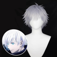 ราคา WU อะนิเมะจุ๋ยวรัทยา Kaisen Gojo Satoru สั้นผมสีขาววิกผมคอสเพลย์ ฟรีตาข่ายคลุมผมสำหรับใส่วิกสังเคราะห์เล่นบทบาท Props สำหรับชาย (17582143058)