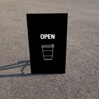 ราคา ป้ายตั้ง 1 หน้า OPEN แก้ว ป้ายเปิดตั้งพื้น ป้ายตั้งพื้น หน้าร้าน คาเฟ่ ร้านอาหาร ร้านค้า (9951703757)