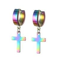 ราคา ต่างหูไม่ใช่เจาะคลิปสแตนเลสสำหรับผู้หญิงสีดำผู้ชายกางเขนสีทองหยดร็อคโกธิคพั๊งก์ (17519489787)