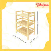 ราคา สินค้าใหม่ YellowHouse ชั้นวางของ 3ชั้น รุ่น ชั้นระแนง ชั้นอเนกประสงค์ ไม้ยางพารา (14347586297)