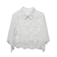 ราคา เสื้อเบลาส์ เสื้อแขนผีเสื้อผู้หญิง สีขาวครีม ลายลูกไม้ มือ2 ขนาดรอบอก 40 นิ้ว (20856264266)