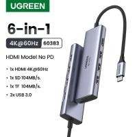 ราคา UGREEN ฮับ USB C 4K 60Hz 4K 7 In 1แท่นวางมือถือชนิด C ไปยัง HDMI 2 0 RJ45 PD 100W อะแดปเตอร์สำหรับ Macbook Air Pro iPad Pro M2 M1อุปกรณ์เสริมสำหรับ PC USB 3 0ฮับรุ่น60515 (20611615293)