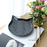 ราคา Neko plate จาน เซรามิค รูป ทรง แมว สีดำ ใส่ อาหาร ขนม ผลไม้ คาเฟ่ มินิมอล เข้าไมโครเวฟ เครื่องล้างจาน เซรามิก (20469215818)