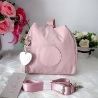 ราคา กระเป๋าถือหรือสะพาย 2Way ขนาดมินิ KIPLING Immin 2Way Mini Bucket Bag วัสดุ Nylon Polyester 100 มาพร้อมพวงกุญแจหัวใจลายหินอ่อน (4953408117)