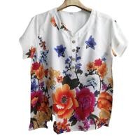 ราคา เสื้อลายดอกผ้าพริ้ว เสื้อผู้ใหญ่ เสื้อตอมกลมผ้าพริ้ว เสื้อลายดอกผ้าสปัน (7995676483)