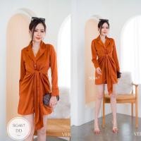 ราคา SG467 เดรสคอปกสูท ดีเทลสวยมากๆ ผ้าซาตินย่น ทรงสวย ดูแพงมากๆเลยคร่าาาา Freesize อกได้ถึง 34 40 เอว 26 34 สะโพกได้ถึง 36 40 สี เขียว กรมท่า ดำ น้ำตาลครีม แดงไวน์ ส้มอิฐ (20597274310)