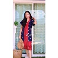 ราคา เดรสกะเหรี่ยง เดรสผ้าฝ้ายคอวี (16508190139)