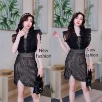 ราคา ชุดเดรสกระโปร่ง ลูกไม้ งานป้าย ไซด์ M ยาว 35 มือ1 (20173994508)