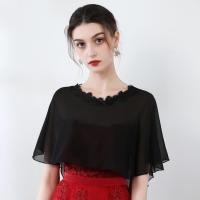 ราคา เสื้อคลุมไหล่ผ้าชีฟองชุดกระโปรงใส่ด้านนอกสำหรับฤดูร้อนชุดออกงานแบบยาวปานกลางเสื้อคลุมไม่มีแขนสั้นสีดำสีขาวสีแดงแชมเปญสไตล์เกาหลีไซส์ใหญ่ใส่ในชีวิตประจำวัน (16625762976)