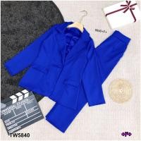 ราคา ชุดสูท 2ชิ้น เสื้อแขนยาวปกสูท กางเกงขายาว ชุดทำงาน ออกงาน 5840 (13622535386)
