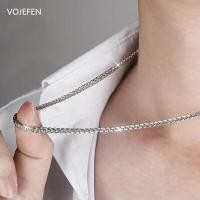 ราคา VOJEFEN สร้อยคอทองคำขาวแท้18K สำหรับผู้หญิง ผู้ชายสายคล้องคอแบบเชือกถักสร้อยคอหรูเครื่องประดับแฟชั่น NewNari (20042105176)
