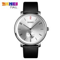 ราคา SKMEI 1398แฟชั่นสร้างสรรค์หน้าปัดขนาดเล็กควอตซ์ผู้ชายนาฬิกาสายหนังที่เรียบง่ายบางเฉียบนาฬิกาข้อมือ3ATM กันน้ำ (13156063095)