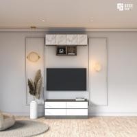 ราคา ชั้นวางทีวี รุ่น GIANNA ขนาด 1 2 เมตร หน้าบานสีสีขาวลายหินอ่อน COLORADO Goodideaoutlet (11548440814)