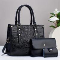 ราคา H0127 กระเป๋าถือ พร้อมส่ง สะพายข้าง แฟชั่นผู้หญิง ทรงเอกสาร tote ลายหนังจระเข้ หนัง PU พียู มีใบลูก กระเป๋าใส่บัตร ไปทำงาน ออกงาน 2024 (21127161643)