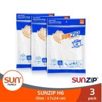 ราคา SUNZIP ซันซิป ถุงซิปอเนกประสงค์ รุ่น H6 ขนาด 17 X 24 ซม แพ็คละ 15 ใบ ซิปล็อคแน่นหนา (9652694910)